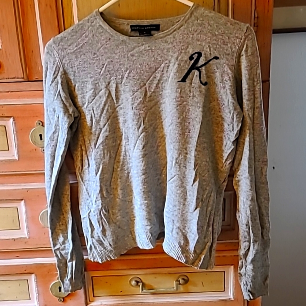 Maurice Sasson Monogram K Silk & Cashmere Sweater